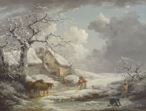 Winter Landscape by George Morland Oil Painting
