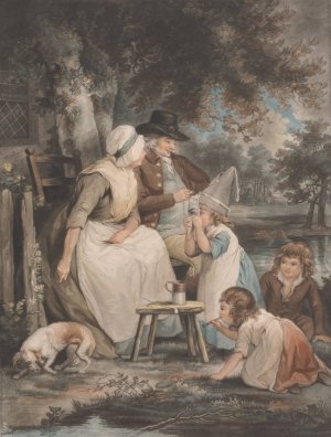 Youth Diverting Age by George Morland Oil Painting