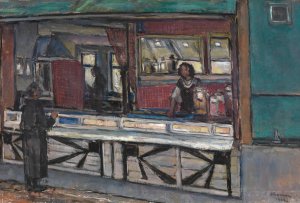 The Booth of Jan van Gent by George Morren Oil Painting