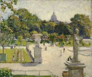 Luxembourg Gardens by George Oberteuffer Oil Painting