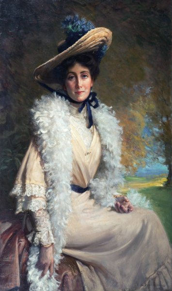 Mrs Walter Frith by George Percy Jacomb-Hood - Hand-Painted Oil Painting Reproduction