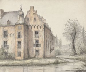 Gezicht op het kasteel Doorwerth by George Pieter Westenberg Oil Painting