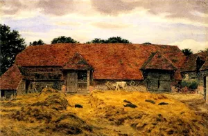 Old Barn at Whitchurch, Oxon Oil painting by George Price Boyce