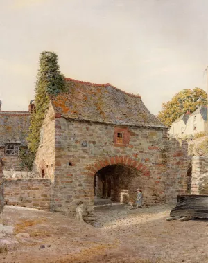 Old Buildings At Kingswear, South Devon by George Price Boyce Oil Painting