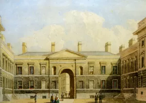 Canterbury Quad Christ Church Oxford by George Pyne Oil Painting