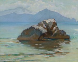 The Sorrentia Peninsula from Capri by George Randolph Barse Oil Painting