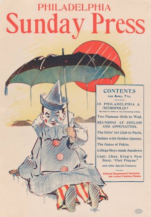 Advertisement for Philadelphia Sunday Press; April 7, 1896 by George Reiter Brill Oil Painting