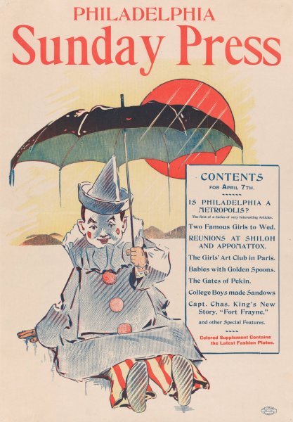 Advertisement for Philadelphia Sunday Press; April 7, 1896  by George Reiter Brill - Hand-Painted Oil Painting Reproduction