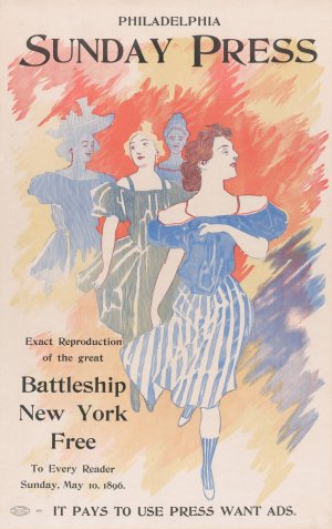 Advertisement for Philadelphia Sunday Press, May 10, 1896 by George Reiter Brill Oil Painting