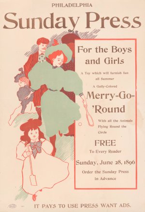For the boys and girls, merry-go-round by George Reiter Brill Oil Painting