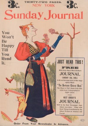 New York Sunday Journal. You won't be happy till you read it. by George Reiter Brill Oil Painting