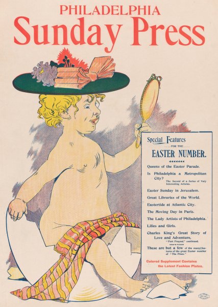 Philadelphia Sunday Press; Easter  by George Reiter Brill - Hand-Painted Oil Painting Reproduction