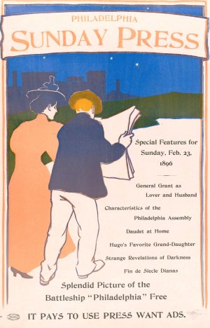 Philadelphia Sunday Press; February 23, 1896 Oil painting by George Reiter Brill