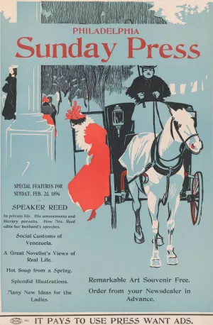 Philadelphia Sunday Press; February 2nd Oil painting by George Reiter Brill