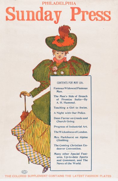 Philadelphia Sunday Press; May 10  by George Reiter Brill - Hand-Painted Oil Painting Reproduction