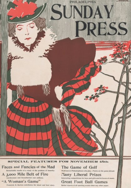 Philadelphia Sunday Press; November 15  by George Reiter Brill - Hand-Painted Oil Painting Reproduction