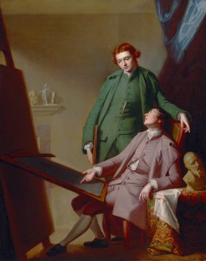 A Conversation by George Romney Oil Painting