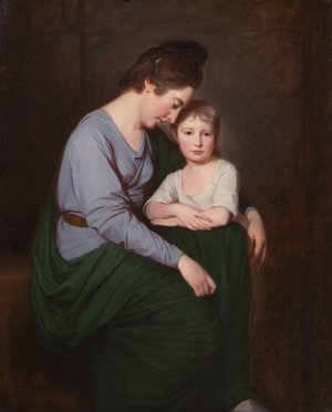 Ann Wilson with Her Daughter, Sybil by George Romney Oil Painting