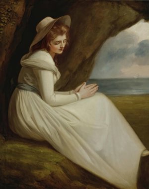 Emma Hart, Later Lady Hamilton, As 'absence' by George Romney Oil Painting