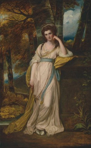 Portrait of Mrs Deborah Jemima Maxwell by George Romney Oil Painting