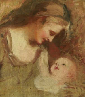 Sketch Of A Mother And Child by George Romney Oil Painting