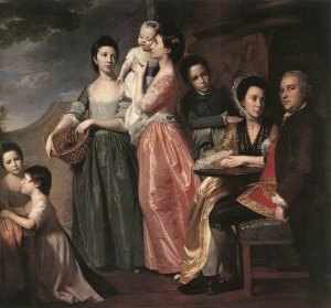 The Leigh Family Oil painting by George Romney
