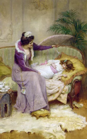 Mother's Comfort by George Sheridan Knowles - Oil Painting Reproduction