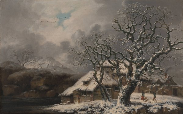 A Winter Landscape  by George Smith - Hand-Painted Oil Painting Reproduction
