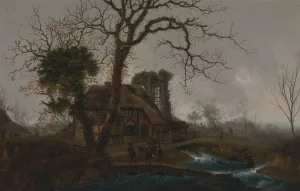 Winter Landscape by George Smith Oil Painting