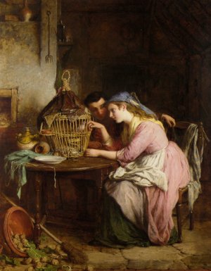 Wooing and Cooing by George Smith Oil Painting