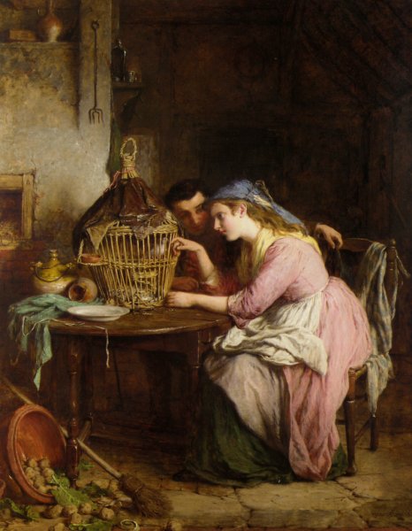 Main Product Photo of Wooing and Cooing Painting by George Smith