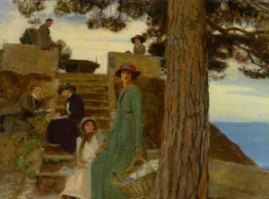 Picnic at Portofino 1911 Oil painting by George Spencer Watson
