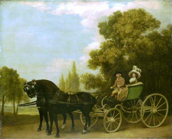 A Gentleman Driving a Lady in a Phaeton