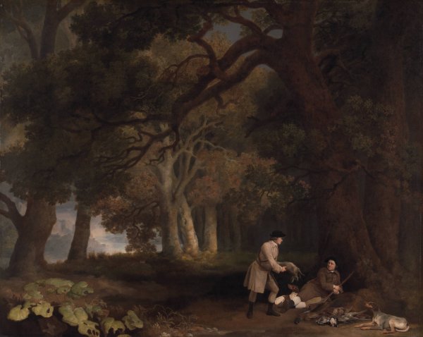 A Repose after Shooting  by George Stubbs - Hand-Painted Oil Painting Reproduction