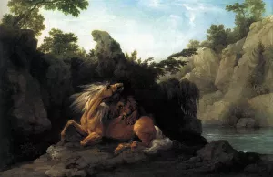 Lion Devouring a Horse painting by George Stubbs