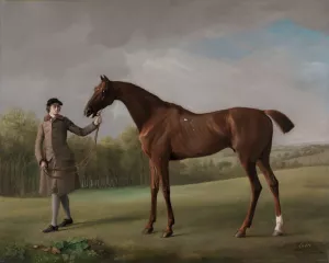 Lustre, held by a Groom by George Stubbs Oil Painting