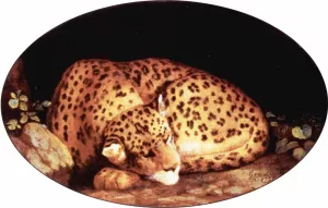 Sleeping Leopard painting by George Stubbs