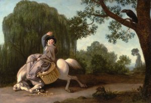 The Farmer's Wife and the Raven by George Stubbs Oil Painting