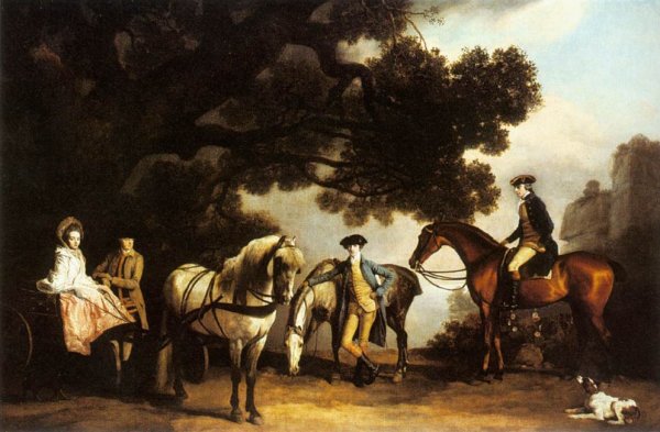 The Milbanke and Melbourne Families by George Stubbs - Hand-Painted Oil Painting Reproduction