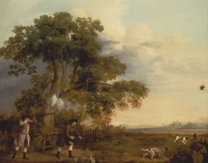 Two Gentlemen Shooting by George Stubbs Oil Painting