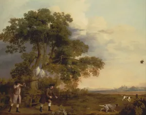 Two Gentlemen Shooting by George Stubbs Oil Painting