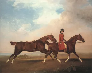 William Anderson with Two Saddle-Horses by George Stubbs - Oil Painting Reproduction