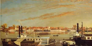 View of Sacramento, California, from across the Sacramento River by George Tirrell - Oil Painting Reproduction