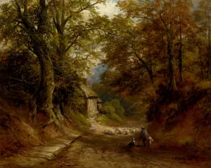 The Old Cottage, Littleover Lane Oil painting by George Turner