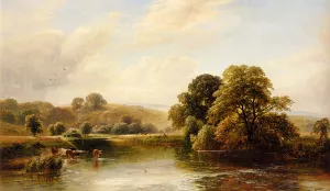 The Trent Near Ingleby Oil painting by George Turner