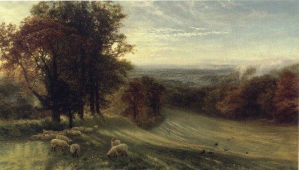 Autumn Morning by George Vicat Cole - Hand-Painted Oil Painting Reproduction