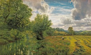 Hayfield, near Days'Lock, Oxon by George Vicat Cole Oil Painting