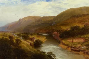 On the Tamar, Devon Oil painting by George Vicat Cole