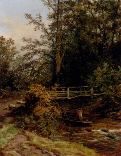 The Boat Ride by George Vicat Cole - Hand-Painted Oil Painting Reproduction