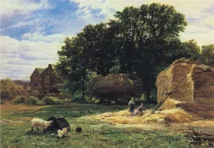 The Hayrick painting by George Vicat Cole